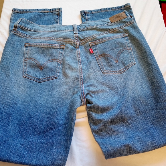 Levis Vintage Strauss Women's Straight leg Denim jeans 505 blue 12 M - Picture 3 of 7